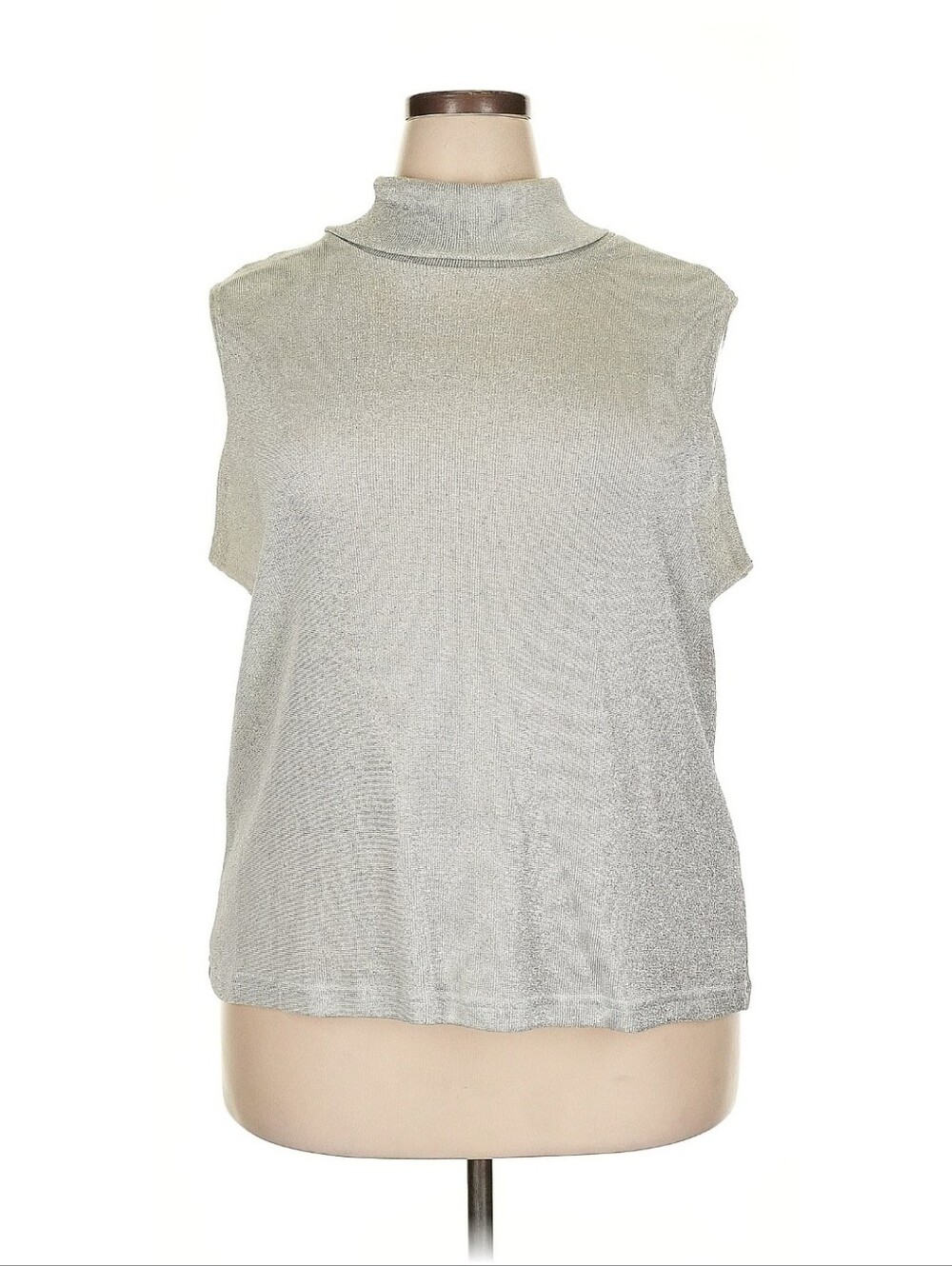 Studio C Sleeveless Cowl Neck Sweater - Light Gray